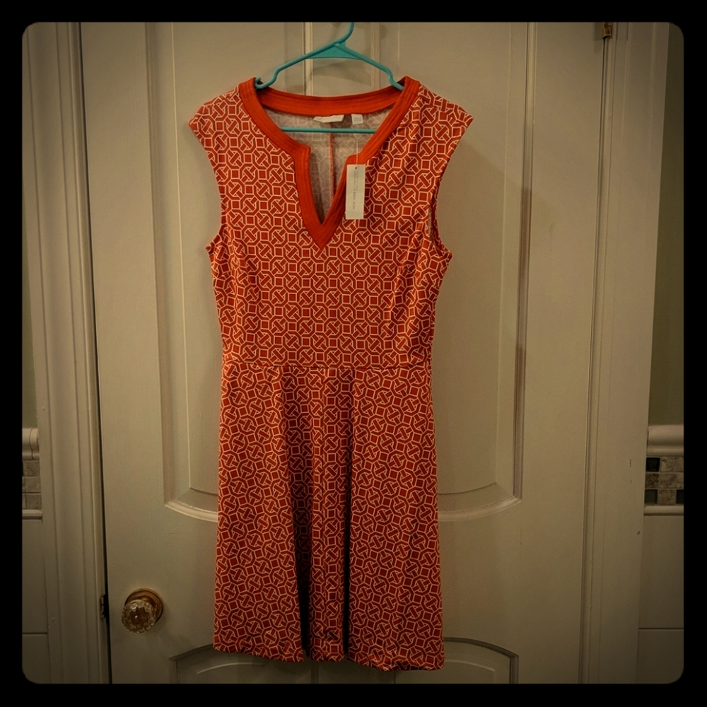 Orange flare skirt dress